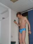 Thinking he likes this blue Speedo