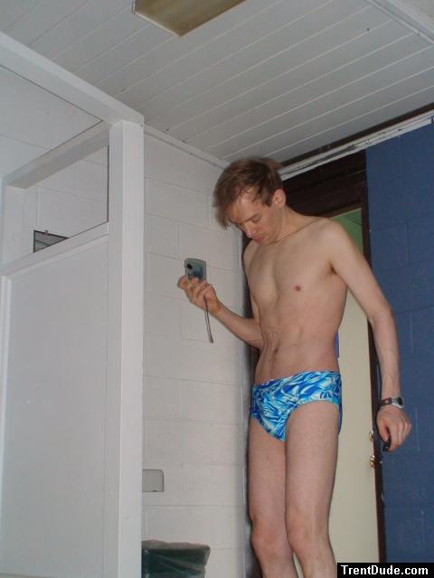 Thinking he likes this blue Speedo