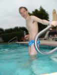new blue Speedo with splash pattern.