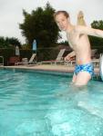 blue Speedo with fashion splash pattern