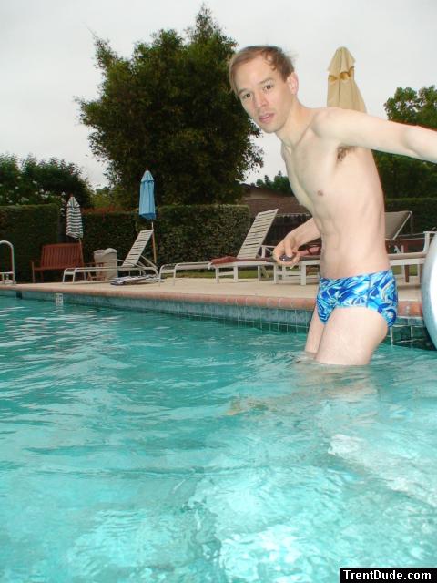 blue Speedo with fashion splash pattern