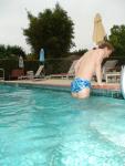 blue Speedo with fashion splash pattern (wet rear)