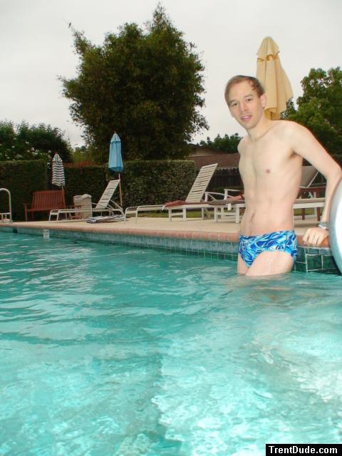 blue Speedo with fashion splash pattern