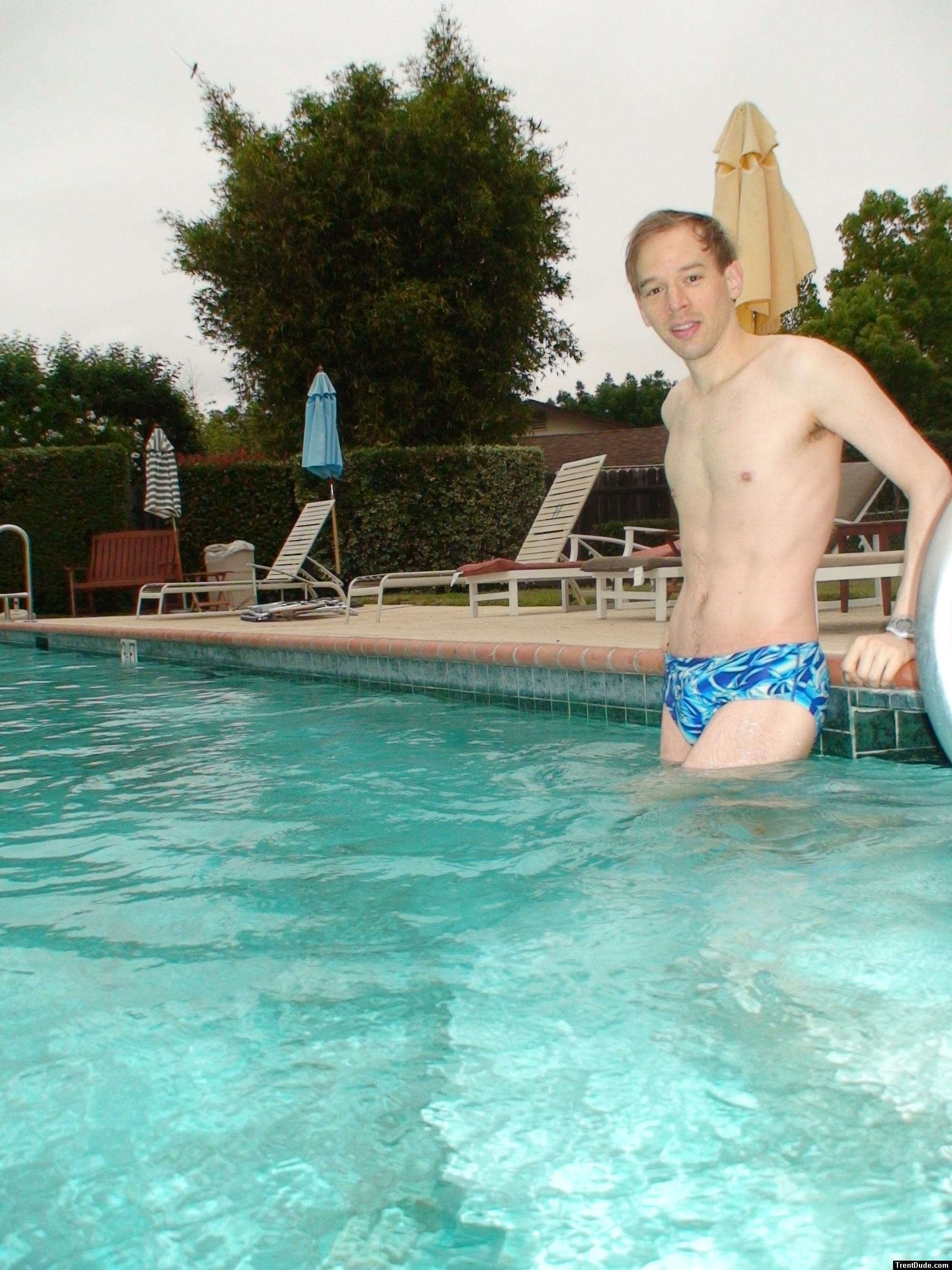 blue Speedo with fashion splash pattern