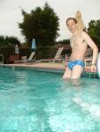 blue Speedo with fashion splash pattern (best)