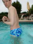 blue Speedo with fashion splash pattern (rear)