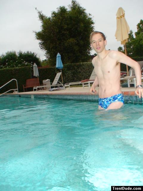 blue Speedo with fashion splash pattern