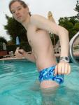 blue Speedo with fashion splash pattern (abs)
