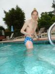 blue Speedo with fashion splash pattern