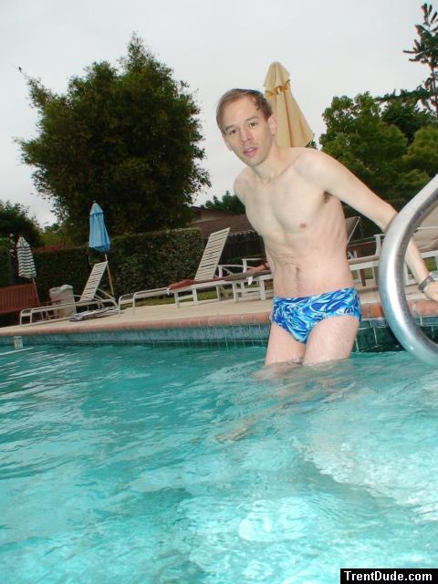 blue Speedo with fashion splash pattern