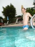 blue Speedo with fashion splash pattern