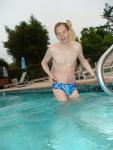blue Speedo with fashion splash pattern