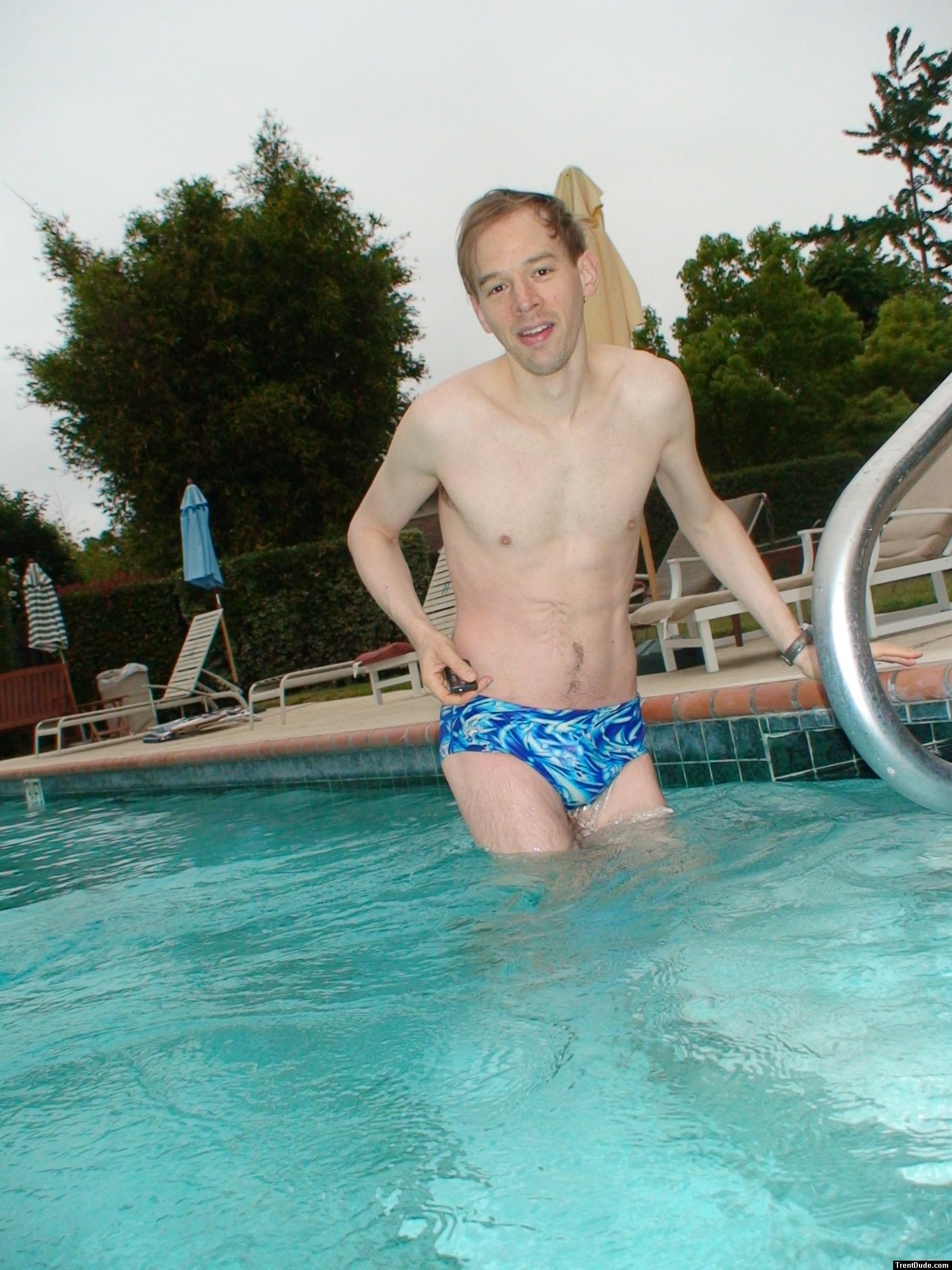 blue Speedo with fashion splash pattern