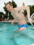 blue Speedo with fashion splash pattern