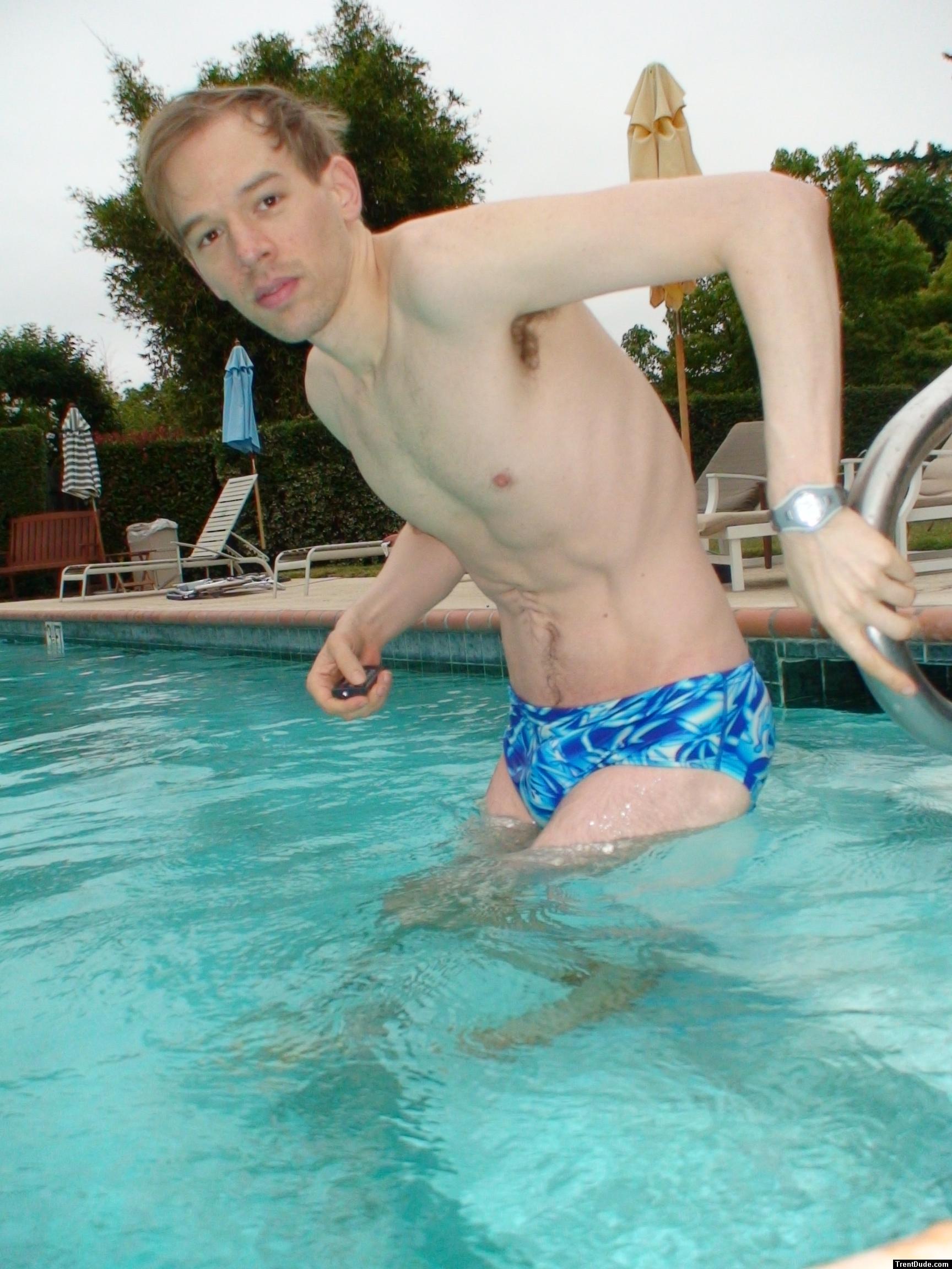blue Speedo with fashion splash pattern