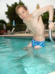 blue Speedo with fashion splash pattern