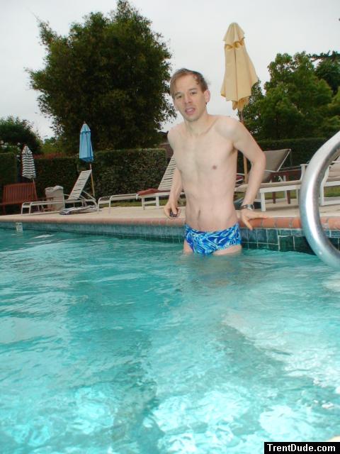 cold - blue Speedo with fashion splash pattern