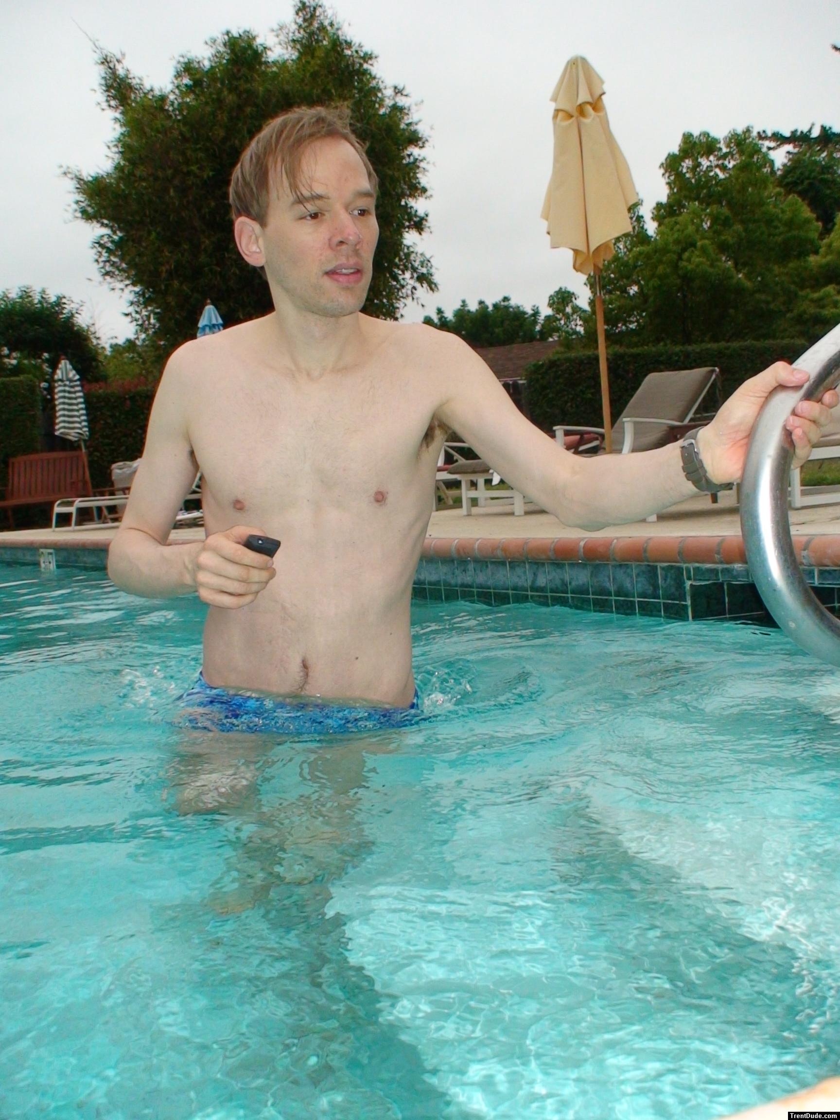 blue Speedo with fashion splash pattern