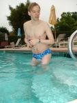 blue Speedo with fashion splash pattern