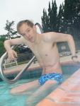 blue Speedo with fashion splash pattern