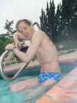 blue Speedo with fashion splash pattern
