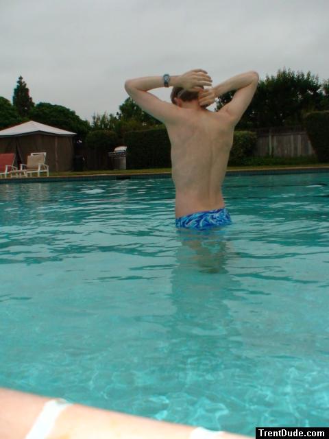 stretching in a new Speedo