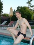 Smiling in a new Speedo Mens Paint Stripe brief from swimoutlet.com