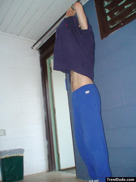 blue sweats and abs