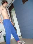 blue sweats and abs