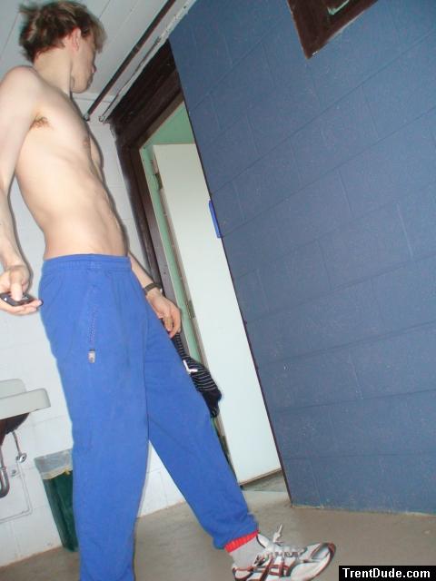 blue sweats and abs