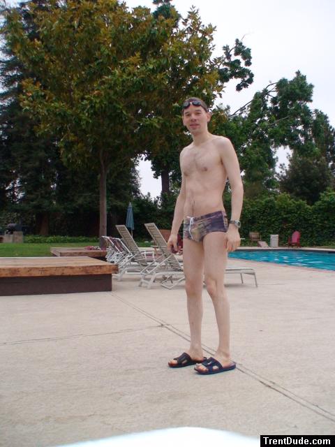 Hairy chest in Greed Mood swimsuit