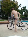 he wouldn't really bike like this (Ami Sanzuri green mood swimsuit) (rear) (best)