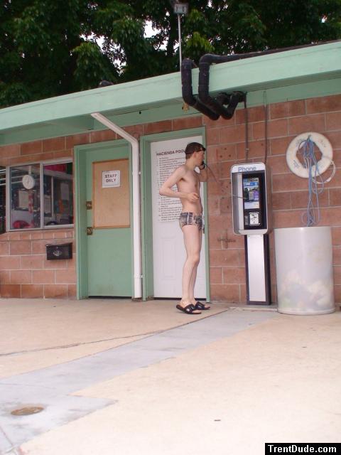 Calling people to check out his new swim wear? (best)