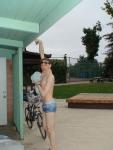 Ibiza Swim brief from Ami Sanzui.com (drying off after a swim)