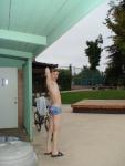 Ibiza Swim brief from Ami Sanzui.com (drying off after a swim)