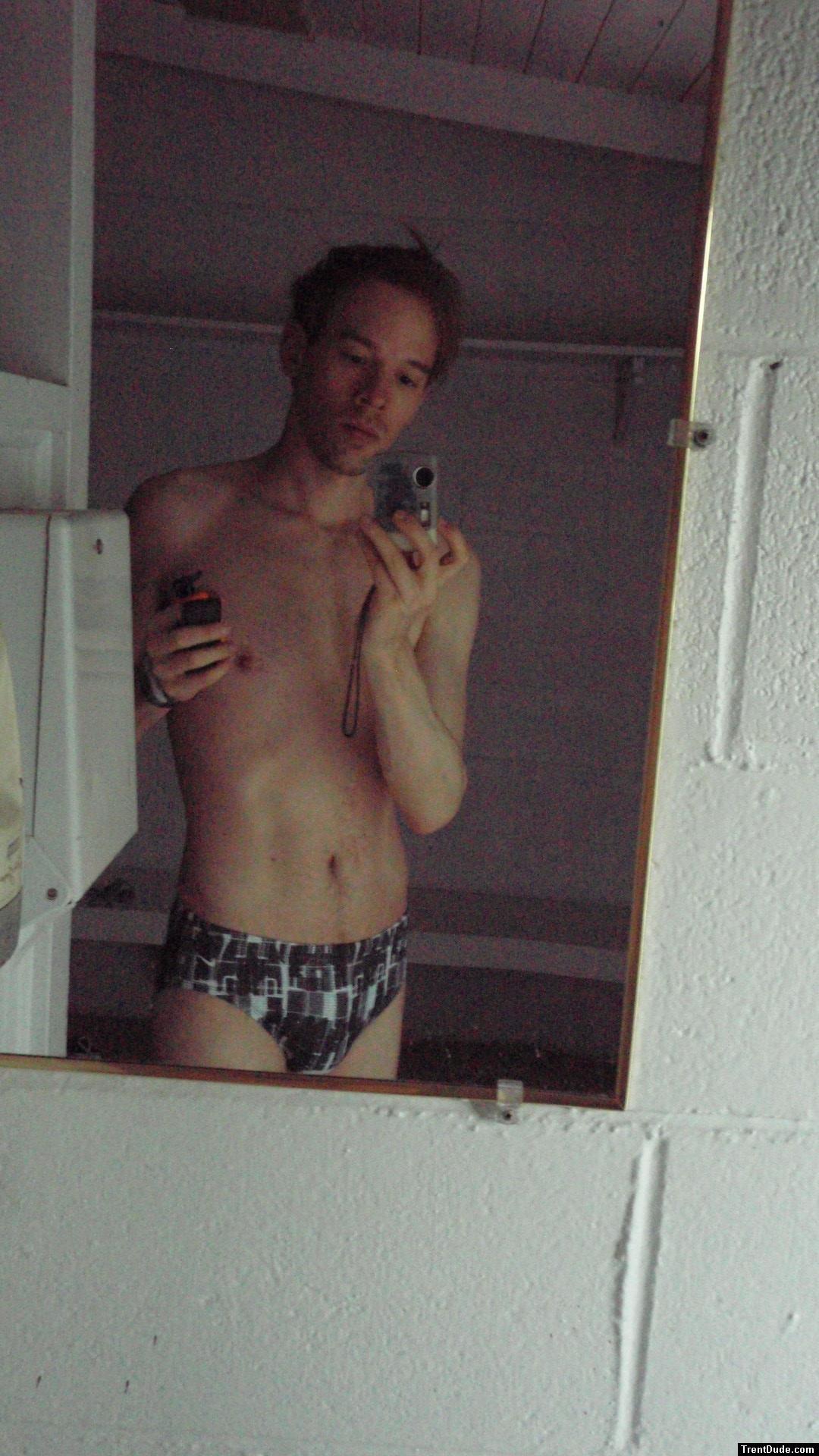 dude in a Nike geo block swim brief (best)