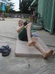Feet, Nike swim jammer, weights