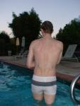 almost see through (white Speedo Engineered Stripe Square Cut suit)