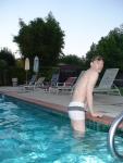 white Speedo Engineered Stripe Square Cut suit (rear)
