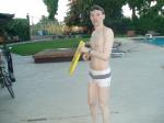 white Speedo Engineered Stripe Square Cut suit