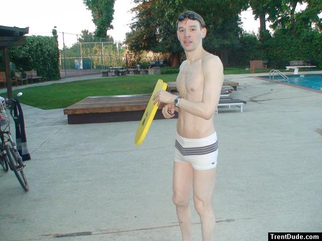 white Speedo Engineered Stripe Square Cut suit