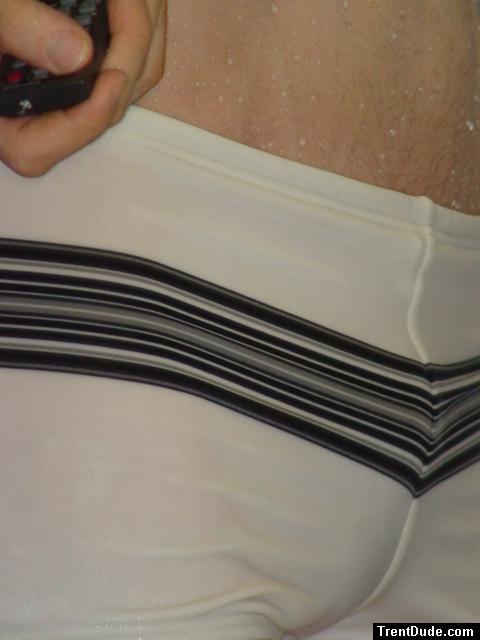 white square leg swim brief close up (front)