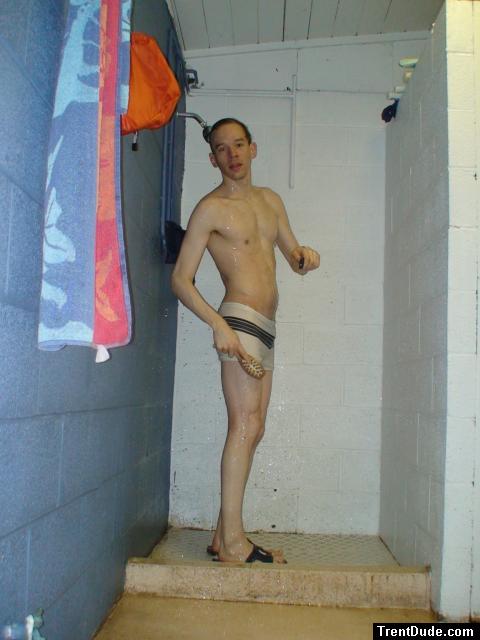 Scrubbing Brush in his hand