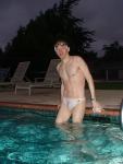 Swimmer and white speedo
