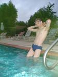 Swimmer stretching in Speedo Fastskin Royal Blue brief from speedousa.com