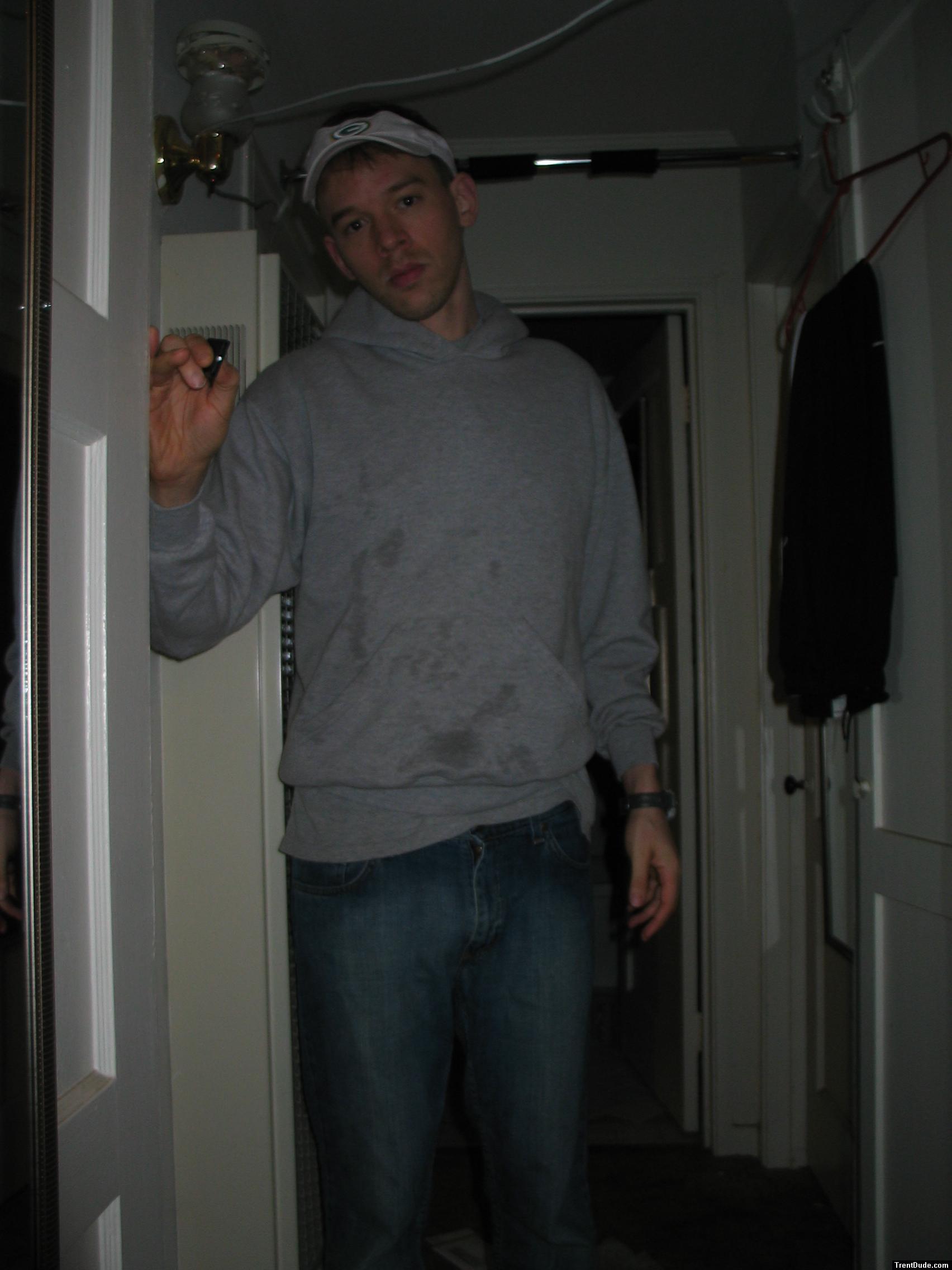 Jeans and grey sweats