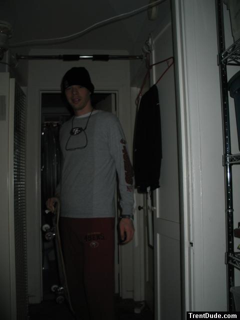 wearing a beanie hat