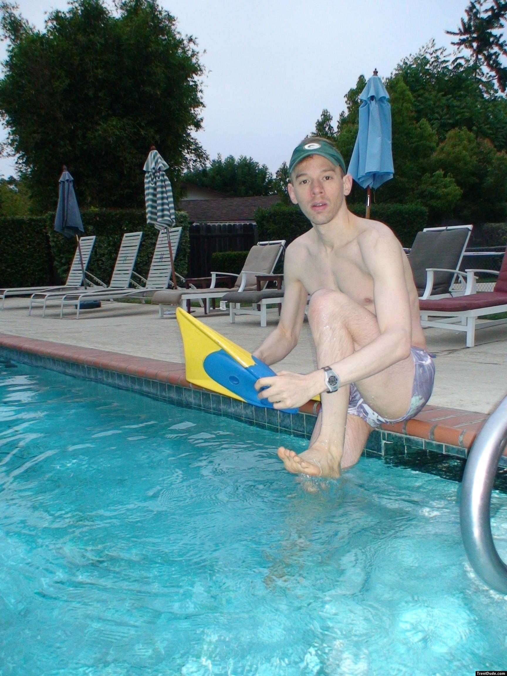 putting on a flipper