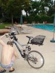 checking the bike in the Ami Sanzuri suit