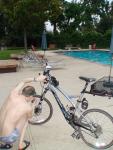 checking the bike in the Ami Sanzuri suit